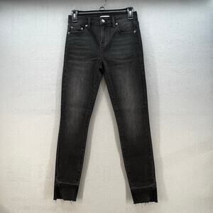 Pistola Jeans Women's 26 (2) Black Skinny Stretch Ankle Black Slit Raw Hem NWOT